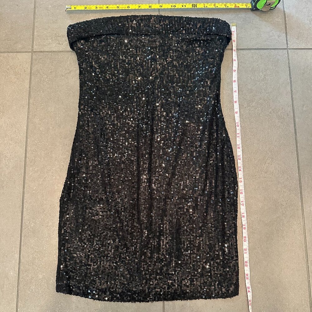 Black Sequin strapless dress